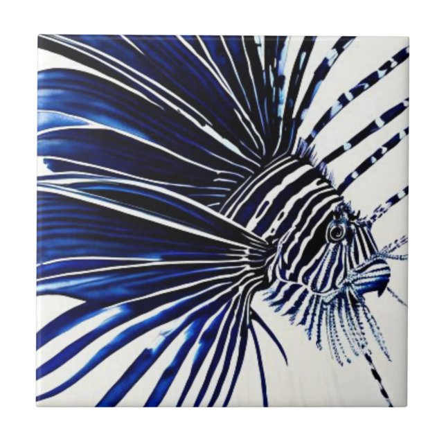 Ocean life lionfish tile (Front)