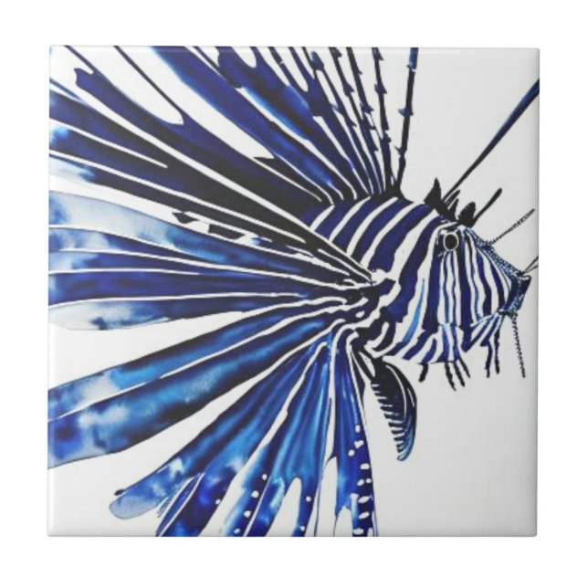 Ocean life lionfish tile (Front)