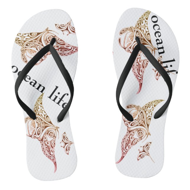 ocean life manta ray jandals (Footbed)