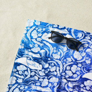 Ocean Life Manta Ray Monogram Beach Towel