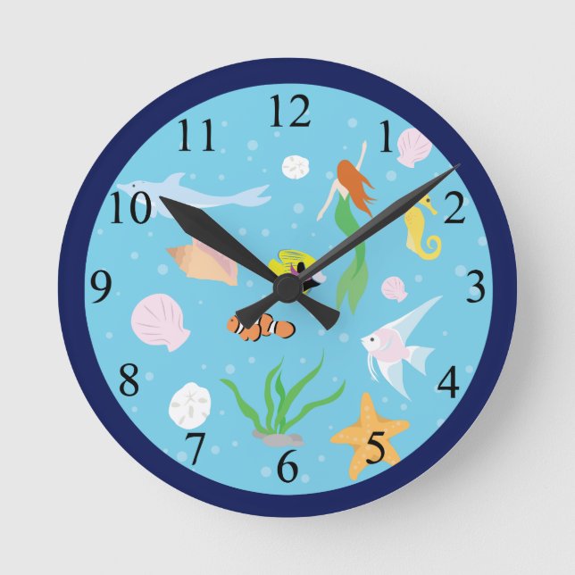 Ocean Life Round Clock (Front)