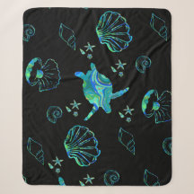 Ocean Life Sea Turtles Seashells Coastal Patterned
