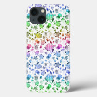 Ocean Life Watercolor Pattern in Rainbow Gradient