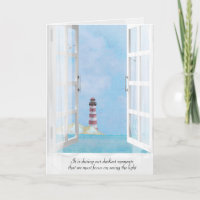 ocean lighthouse in window sympathy