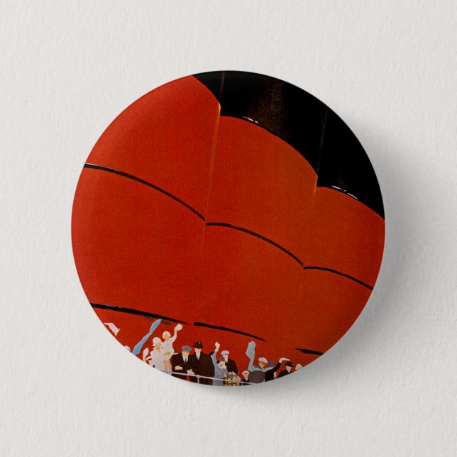 Ocean Liner Bon Voyage 6 Cm Round Badge (Front)