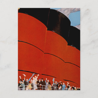 Ocean Liner Bon Voyage Postcard