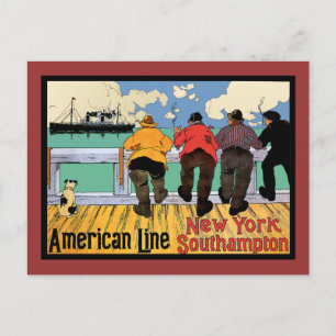Ocean LINER to New York Postcard