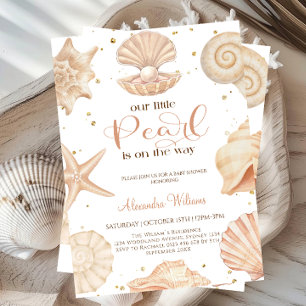 Ocean little pearl baby shower invitation