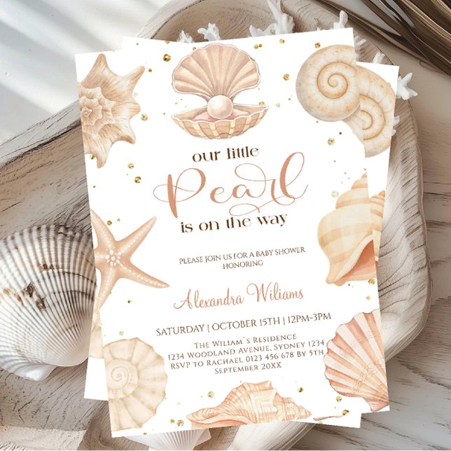 Ocean little pearl baby shower invitation (Creator Uploaded)