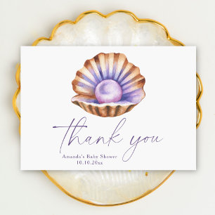 Ocean Little Pearl Baby Shower Thank you Card