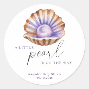 Ocean Little Pearl Under The Sea Baby Shower Classic Round Sticker