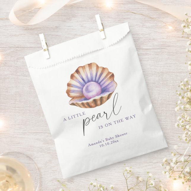 Ocean Little Pearl Under The Sea Baby Shower Favour Bags (Clipped)