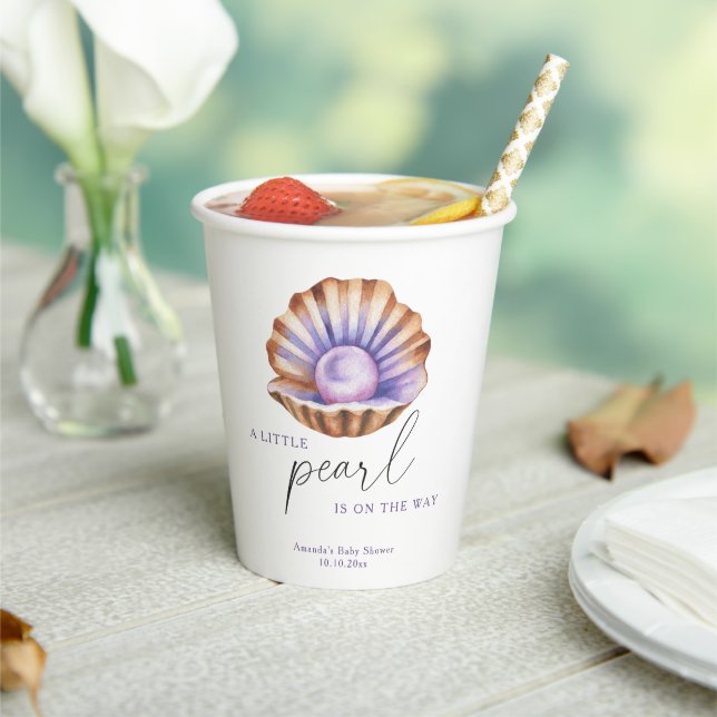 Ocean Little Pearl Under The Sea Baby Shower Paper Cups (Insitu)