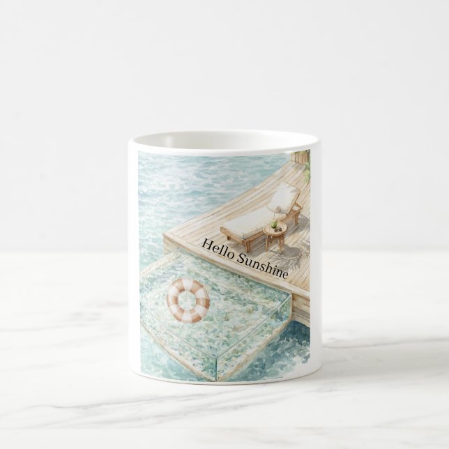 Ocean Lounge Chair Sunshine Coffee Mug (Center)