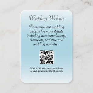 Ocean Love Beach Wedding Blue Enclosure Card