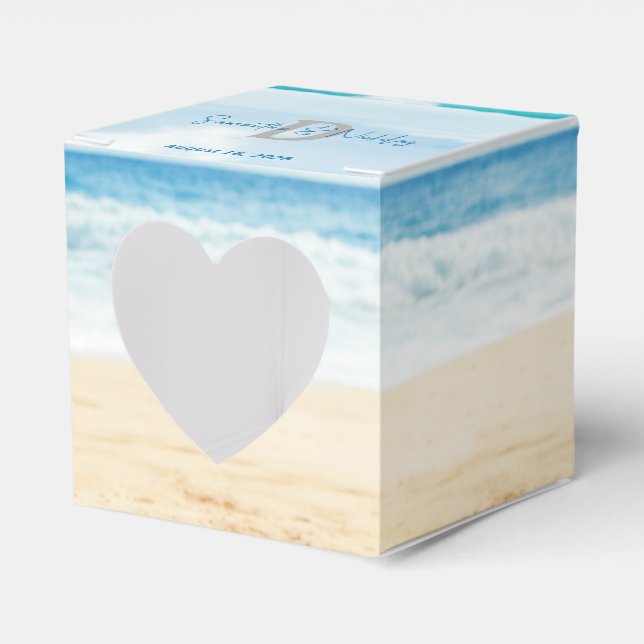 Ocean Love Beach Wedding  Favour Box (Front Side)