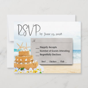 Ocean Love Beach Wedding  RSVP Card