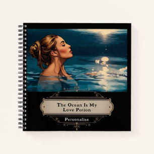 Ocean Love Potion Quote Sea Moon Black Journal