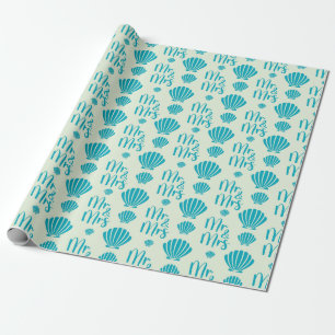 Ocean Love Summer Wedding Light Green Seamless Wrapping Paper