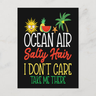 Ocean Lover Ocean Air Salty Hair Vintage Tropical Holiday Postcard