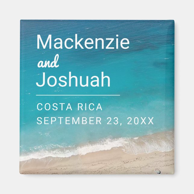 Ocean Magnet Beach Wedding Favor or Keepsake (Front)