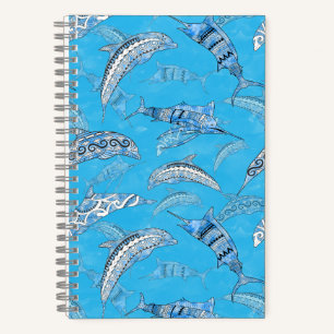 Ocean Marine Animals Dolphins Marlins Notebook