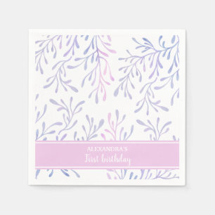 Ocean Mermaid Girl 1st Birthday Sea Life Party Napkin