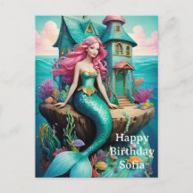 Ocean Mermaid Happy Birthday 
