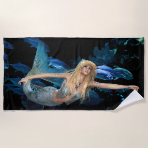 Ocean Mermaid Island Beach Towel