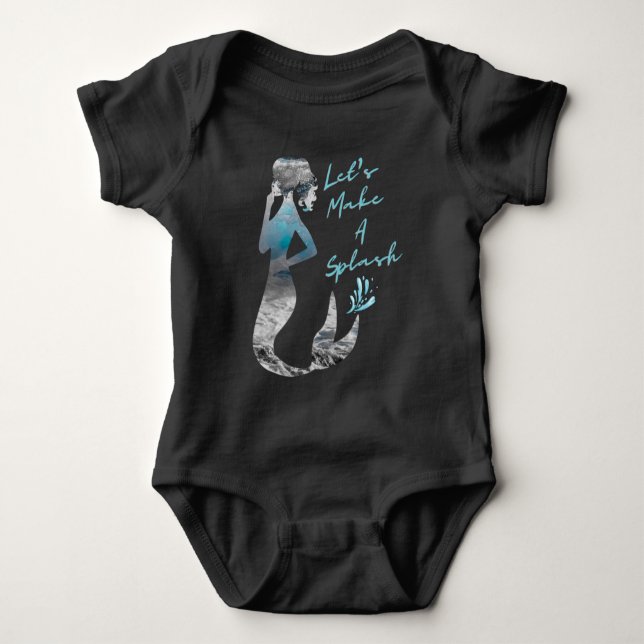 Ocean Mermaid Let's Make A Splash Baby Bodysuit (Front)