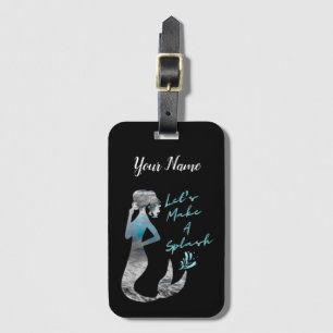 Ocean Mermaid Let's Make A Splash Luggage Tag