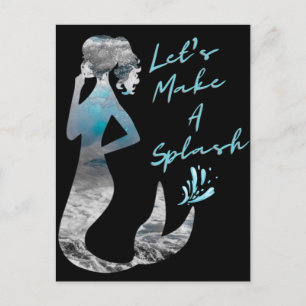 Ocean Mermaid Let's Make A Splash Postcard