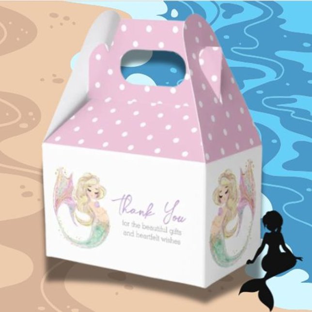 Ocean Mermaid Party Baby Shower Thank You Favour Box (Make your mermaid party celebration magical with creative ideas, themed decorations, and fun  )