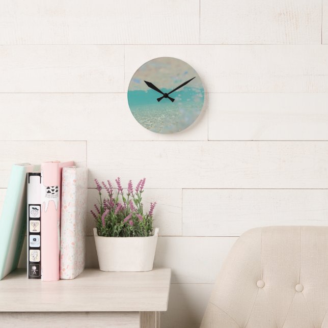 Ocean Mermaid Sea Sparkles Dream 1 Round Clock (Reading Room)