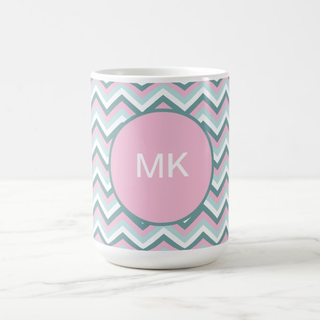 Ocean Mist Chevron Pattern Coffee Mug (Center)