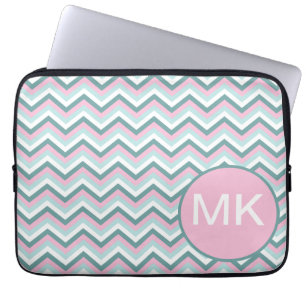 Ocean Mist Chevron Pattern Laptop Sleeve