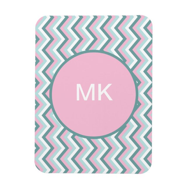 Ocean Mist Chevron Pattern Magnet (Vertical)