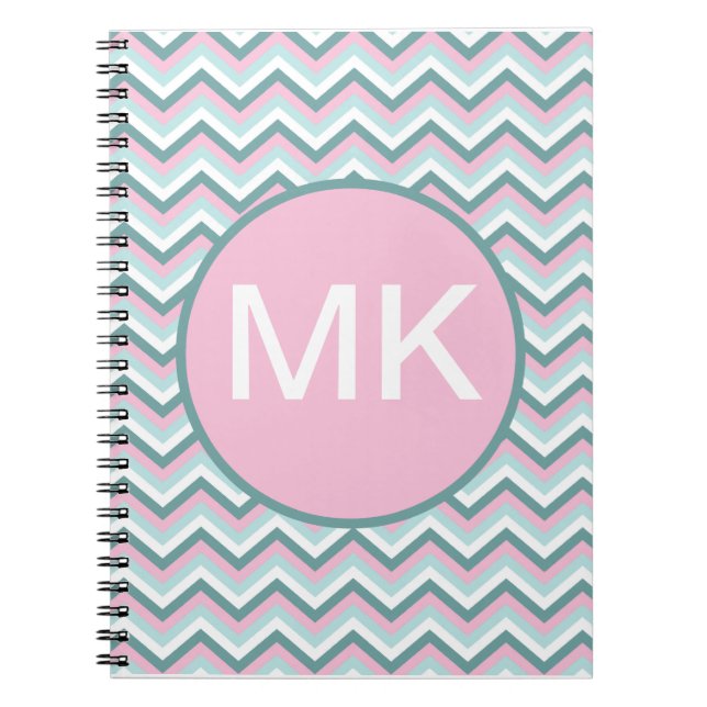 Ocean Mist Chevron Pattern Notebook (Front)