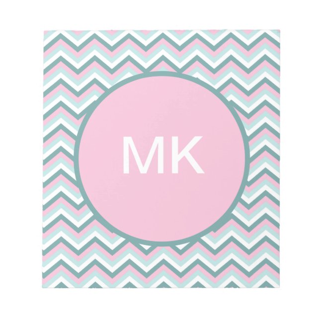 Ocean Mist Chevron Pattern Notepad (Front)