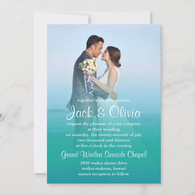 Ocean Mist Wedding Invitation (Front)