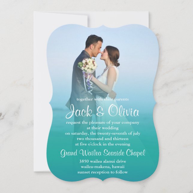 Ocean Mist Wedding Invitation (Front)