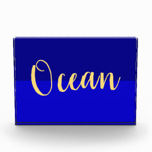 OCEAN Modern Two Tone Royal Blue Colour Block