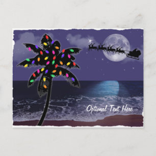 Ocean Moonlight Christmas Holiday Postcard