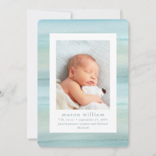 Ocean Multi Photo Baby Photo Birth Announcement