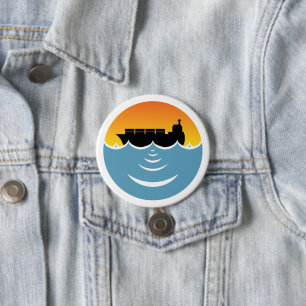 ocean noise pollution awareness 7.5 cm round badge