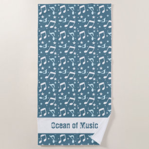 Ocean of Music patterned Beach Towel