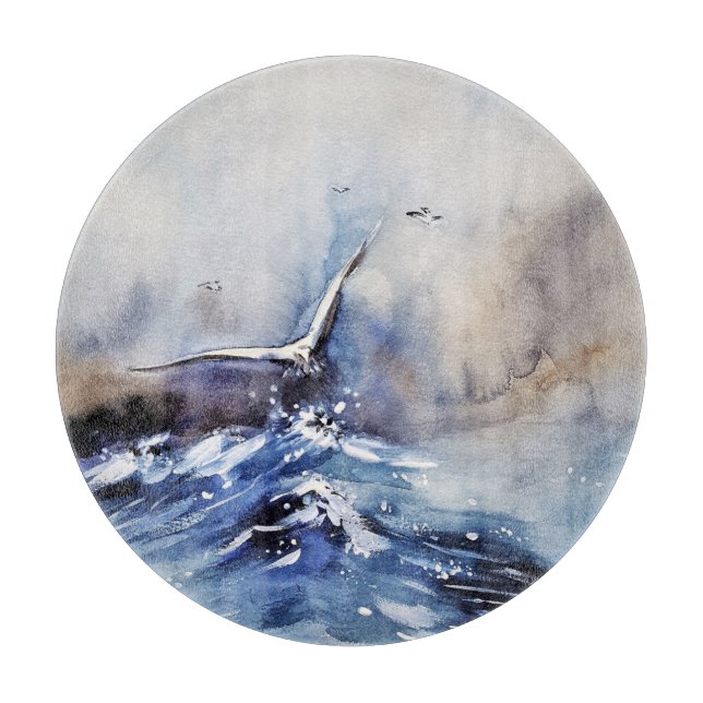 Ocean Painting Cutting Board (Front)