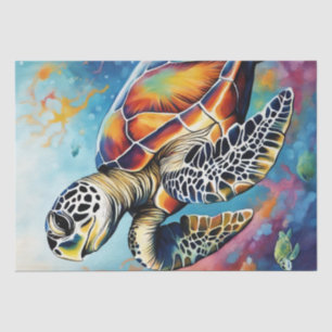 Ocean Palette: Colourful Sea Turtle Decoupage Tissue Paper