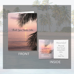 Ocean Palm Tree Pastor Appreciation Thank You Card