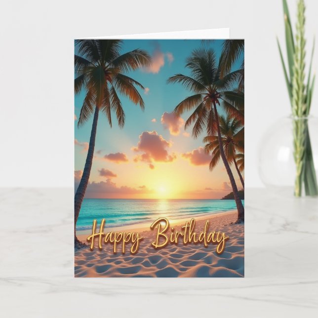 Ocean Paradise Birthday Card (Front)
